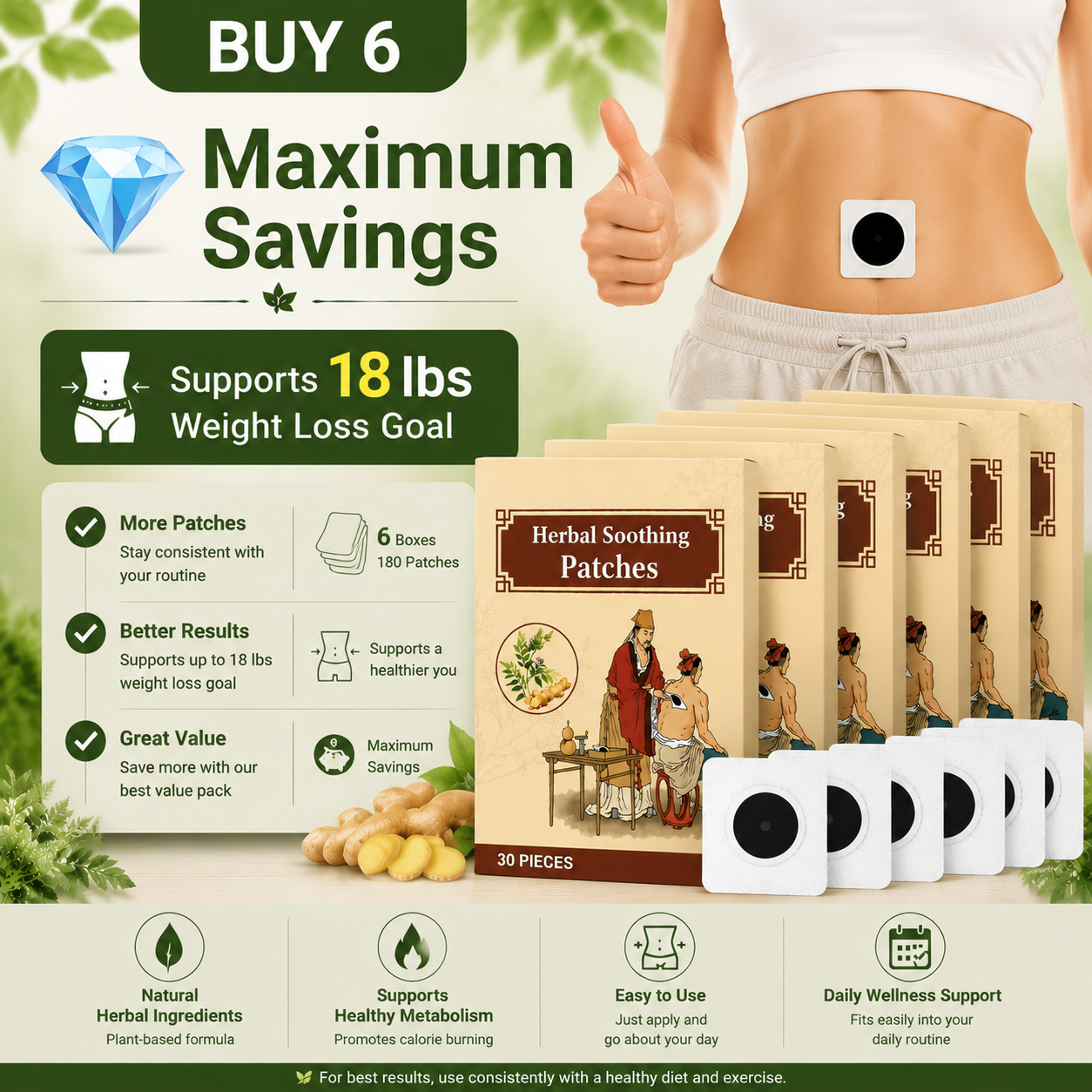 Herbal Soothing Belly Patch – Natural Herbal Support to Help You Feel Lighter and Easier All Day-ZZ