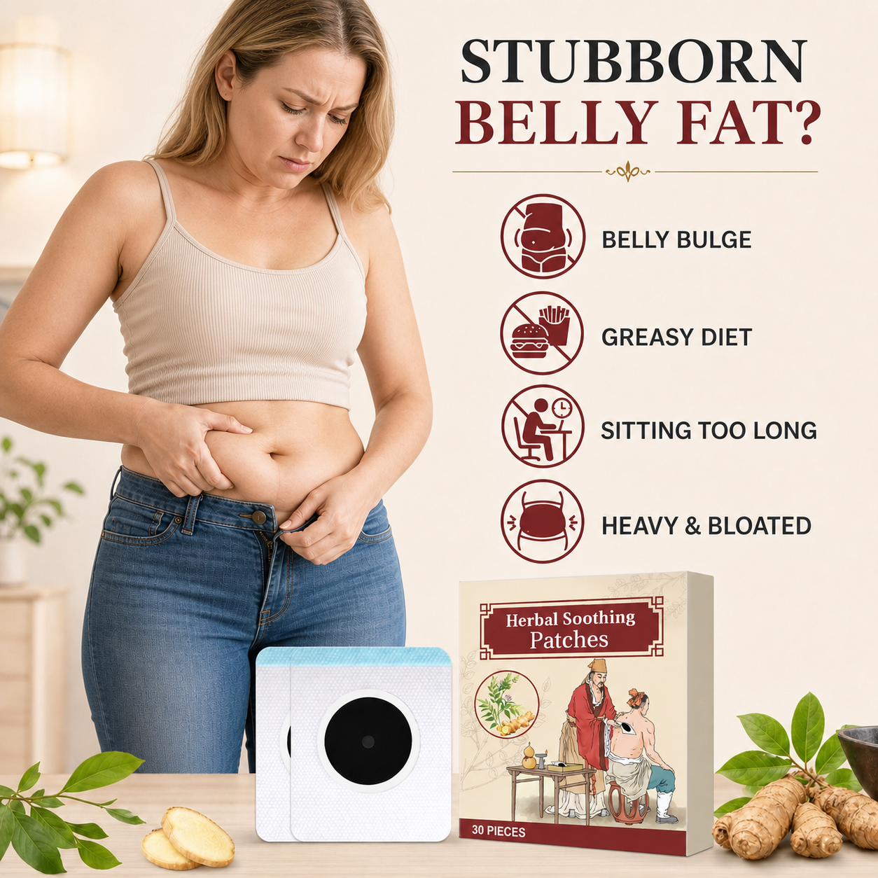 Herbal Soothing Belly Patch – Natural Herbal Support to Help You Feel Lighter and Easier All Day-ZZ